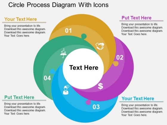Circle Process Diagram With Icons Powerpoint Templates
