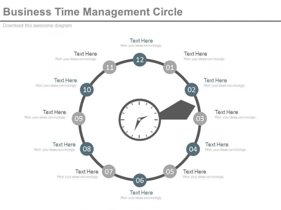 Circle Steps For Time Management And Planning Powerpoint Slides
