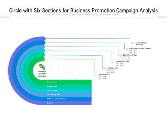 Circle With Six Sections For Business Promotion Campaign Analysis Ppt PowerPoint Presentation Gallery Picture PDF