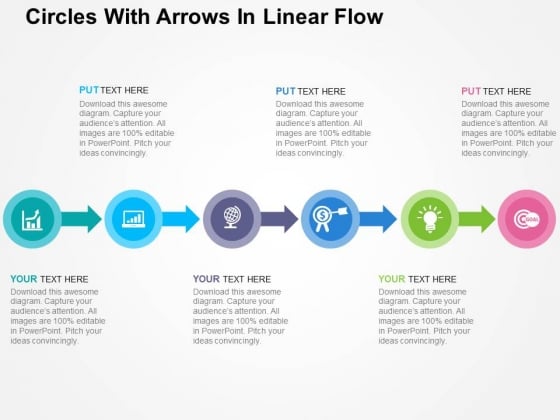 Circles With Arrows In Linear Flow Powerpoint Templates Circles With Arrows In Linear Flow Powerpoint Templates