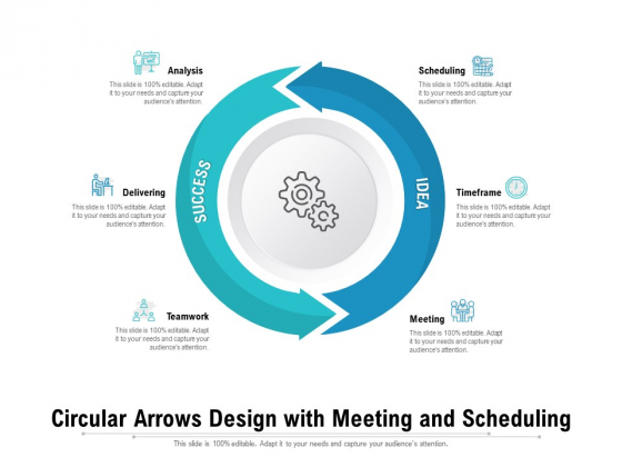 Circular Arrows Design With Meeting And Scheduling Ppt PowerPoint Presentation File Graphics Template PDF