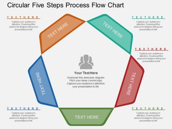 Circular Five Steps Process Flow Chart PowerPoint Template Circular Five Steps Process Flow Chart PowerPoint Template