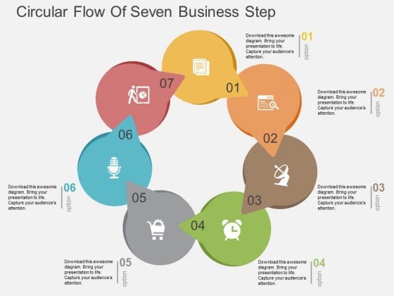 Circular Flow Of Seven Business Step Powerpoint Template Circular Flow Of Seven Business Step Powerpoint Template