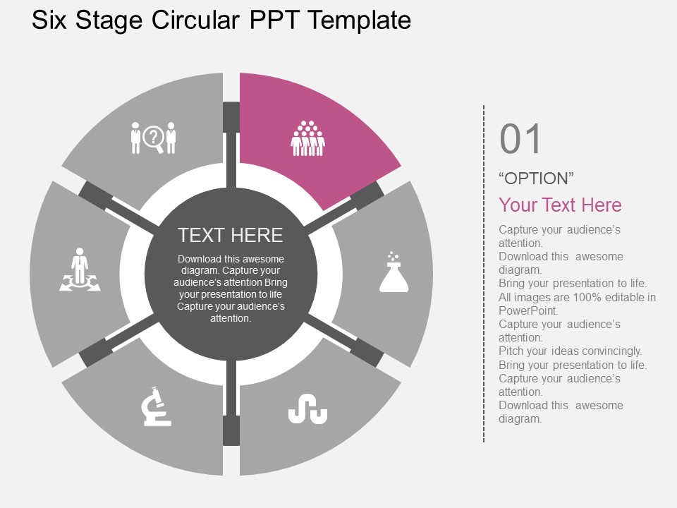 Circular Free PowerPoint Slide interactive pre designed