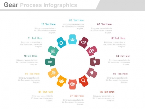 Circular Gear Process Infographics Diagram Powerpoint Template Circular Gear Process Infographics Diagram Powerpoint Template