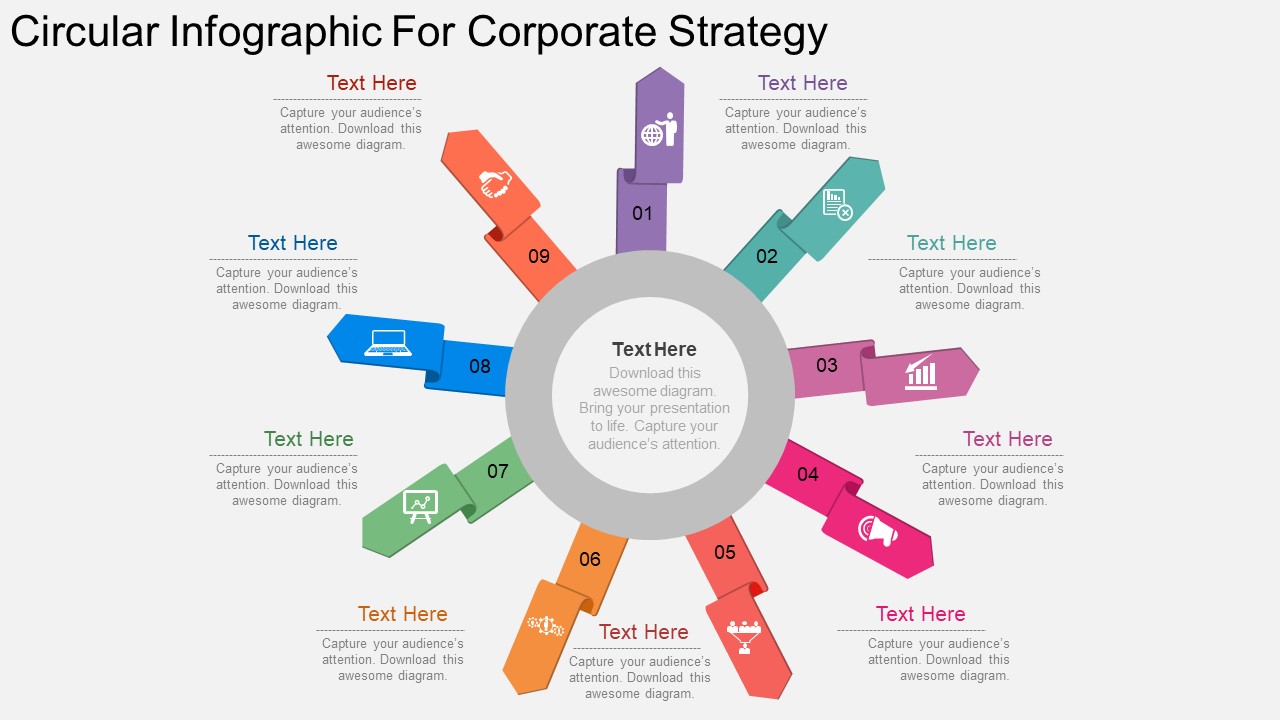 Circular Infographic For Corporate Strategy Powerpoint Template