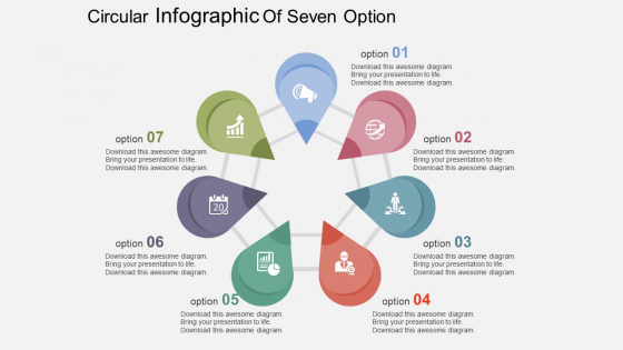 Circular Infographic Of Seven Option Powerpoint Template
