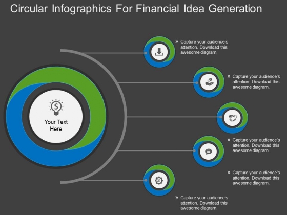 Circular Infographics For Financial Idea Generation Powerpoint Template Circular Infographics For Financial Idea Generation Powerpoint Template