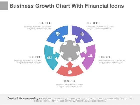 Circular Steps Chart With Financial Icons Powerpoint Slides