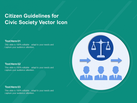 Citizen Guidelines For Civic Society Vector Icon Ppt PowerPoint Presentation File Model PDF