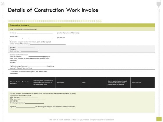 Civil Contractors Details Of Construction Work Invoice Ppt Show Templates PDF Civil Contractors Details Of Construction Work Invoice Ppt Show Templates PDF