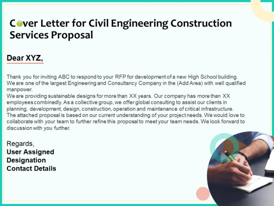 Civil Engineering Consulting Services Cover Letter For Civil Engineering Construction Services Proposal Elements PDF