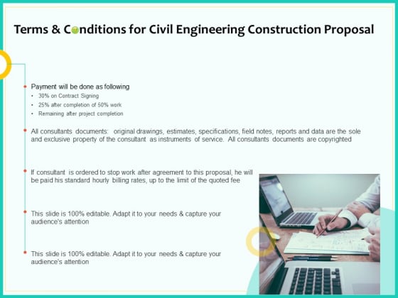 Civil Engineering Consulting Services Terms And Conditions For Civil Engineering Construction Proposal Introduction PDF