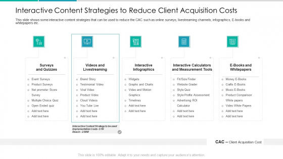 Client Acquisition Cost For Customer Retention Interactive Content Strategies To Reduce Client Acquisition Costs Clipart PDF Client Acquisition Cost For Customer Retention Interactive Content Strategies To Reduce Client Acquisition Costs Clipart PDF