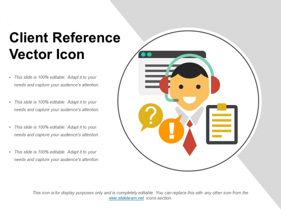 Client Reference Vector Icon Ppt PowerPoint Presentation Portfolio Vector PDF