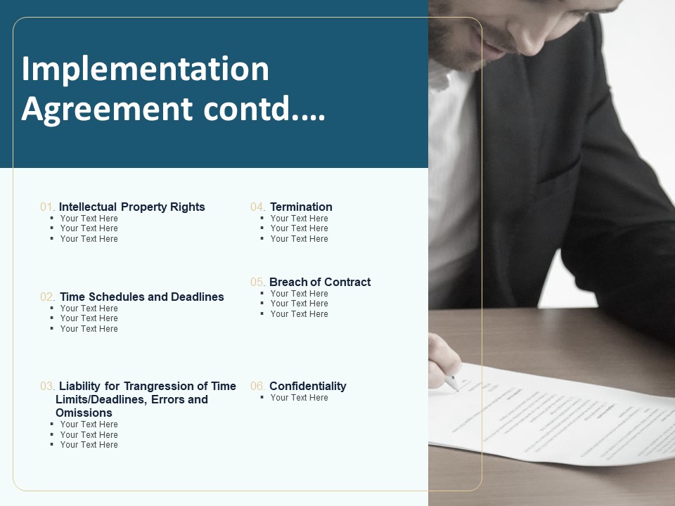 Client Relationship Administration Proposal Template Implementation Agreement Contd Formats PDF