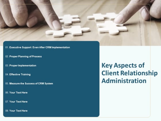 Client Relationship Administration Proposal Template Key Aspects Of Client Relationship Administration Themes PDF Client Relationship Administration Proposal Template Key Aspects Of Client Relationship Administration Themes PDF