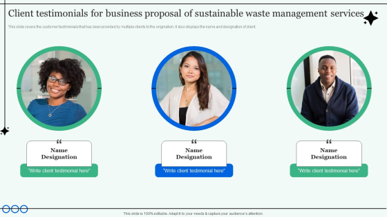 Client Testimonials For Business Proposal Of Sustainable Waste Management Services Download PDF