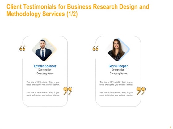 Client Testimonials For Business Research Design And Methodology Services Graphics PDF Client Testimonials For Business Research Design And Methodology Services Graphics PDF
