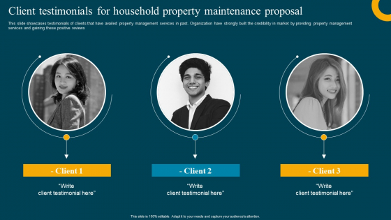 Client Testimonials For Household Property Maintenance Proposal Guidelines PDF