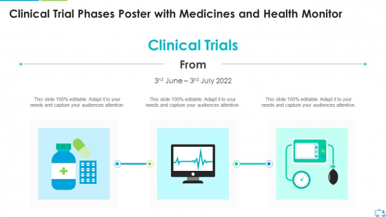Clinical Trial Phases Poster With Medicines And Health Monitor Diagrams PDF Clinical Trial Phases Poster With Medicines And Health Monitor Diagrams PDF