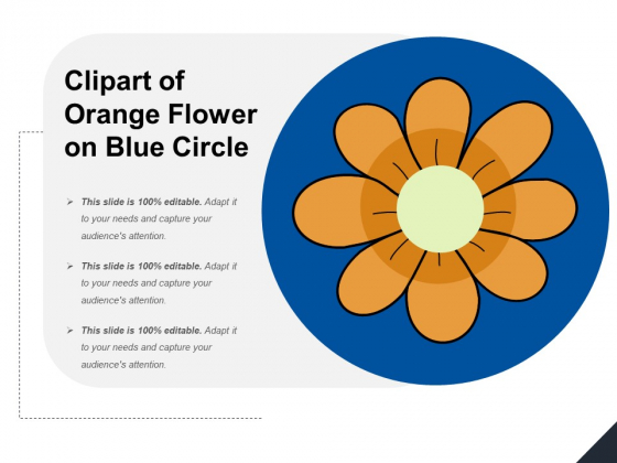 Clipart Of Orange Flower On Blue Circle Ppt PowerPoint Presentation File Grid PDF
