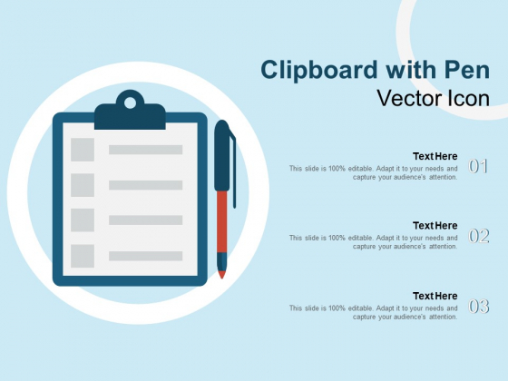 Clipboard With Pen Vector Icon Ppt PowerPoint Presentation Infographics Design Ideas