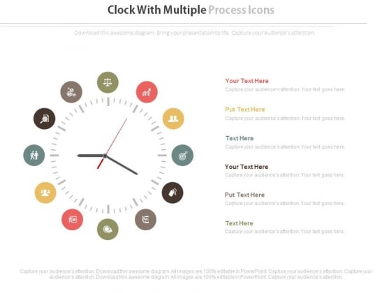 Clock Infographic For Business Process Management Powerpoint Template