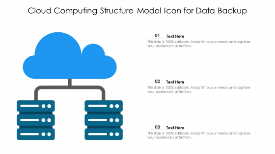 Cloud Computing Structure Model Icon For Data Backup Ppt Portfolio Vector PDF
