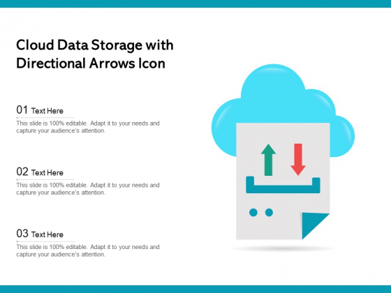 Cloud Data Storage With Directional Arrows Icon Ppt PowerPoint Presentation File Master Slide PDF