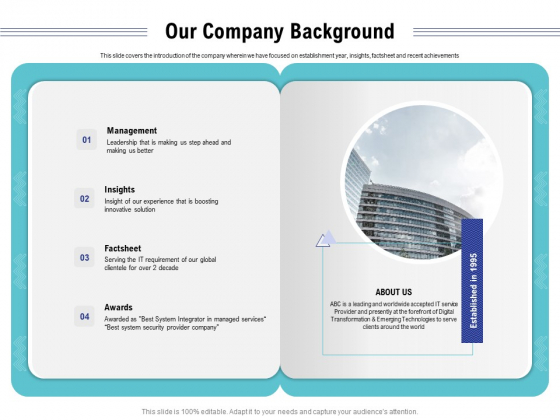 Cloud Managed Services Pricing Guide Our Company Background Ppt Inspiration Design Ideas PDF Cloud Managed Services Pricing Guide Our Company Background Ppt Inspiration Design Ideas PDF