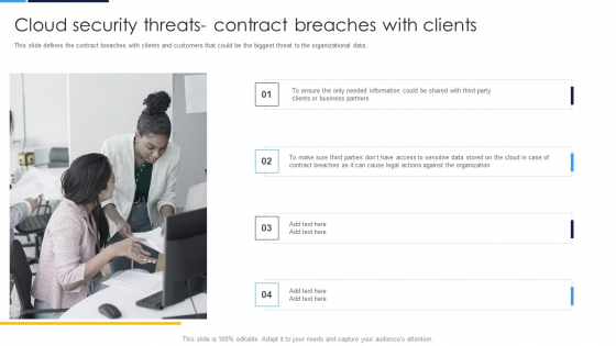 Cloud Security Assessment Cloud Security Threats Contract Breaches With Clients Professional PDF Cloud Security Assessment Cloud Security Threats Contract Breaches With Clients Professional PDF