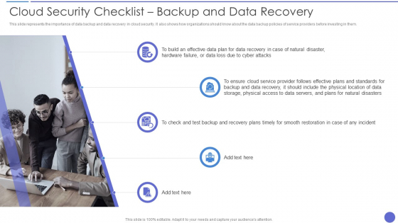 Cloud Security Checklist Backup And Data Recovery Inspiration PDF
