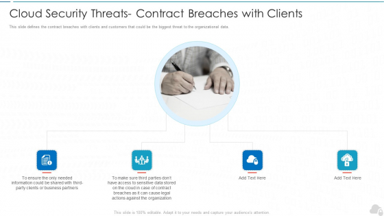 Cloud Security Threats Contract Breaches With Clients Cloud Computing Security IT Ppt Ideas Introduction PDF Cloud Security Threats Contract Breaches With Clients Cloud Computing Security IT Ppt Ideas Introduction PDF