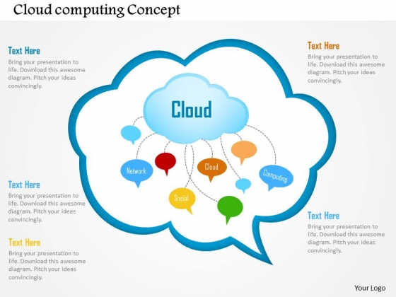 Cloud With Network For Cloud Computing Services Powerpoint Template Cloud With Network For Cloud Computing Services Powerpoint Template