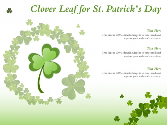 Clover Leaf For St Patricks Day Ppt PowerPoint Presentation Summary Slideshow Clover Leaf For St Patricks Day Ppt PowerPoint Presentation Summary Slideshow