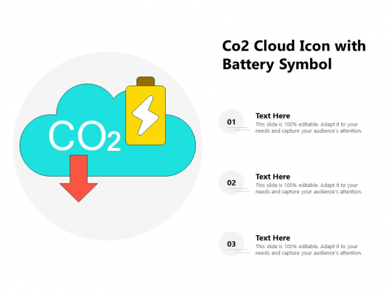 Co2 Cloud Icon With Battery Symbol Ppt PowerPoint Presentation Infographics Guide PDF