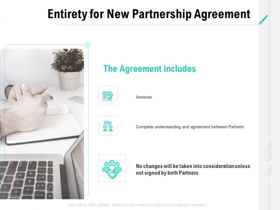 Collaboration Agreement Entirety For New Partnership Agreement Ppt Infographics Graphics Example PDF