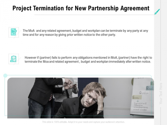 Collaboration Agreement Project Termination For New Partnership Agreement Ppt Visual Aids Slides PDF Collaboration Agreement Project Termination For New Partnership Agreement Ppt Visual Aids Slides PDF