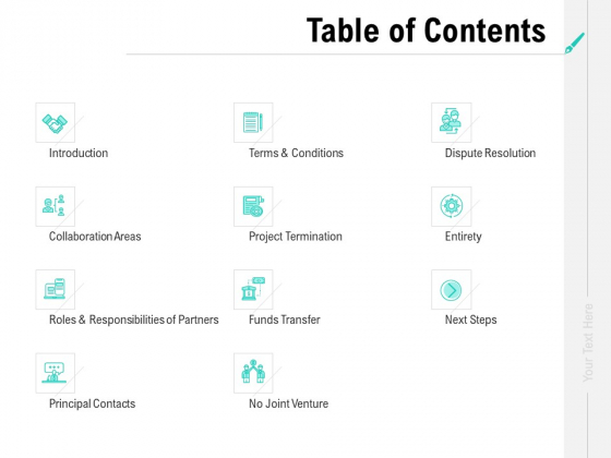 Collaboration Agreement Table Of Contents Ppt Gallery Vector PDF Collaboration Agreement Table Of Contents Ppt Gallery Vector PDF