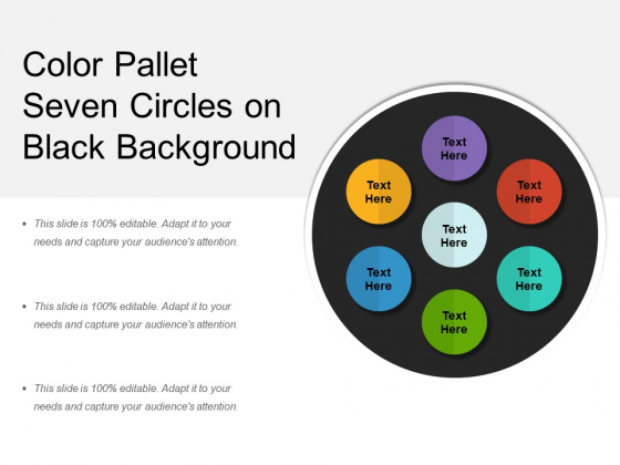 Color Pallet Seven Circles On Black Background Ppt PowerPoint Presentation Gallery Graphics Download PDF
