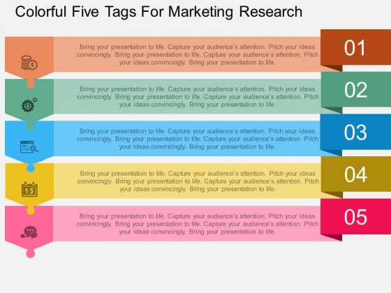 Colorful Five Tags For Marketing Research Powerpoint Template Colorful Five Tags For Marketing Research Powerpoint Template