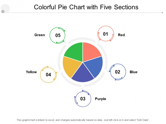 Colorful Pie Chart With Five Sections Ppt PowerPoint Presentation Show Example File