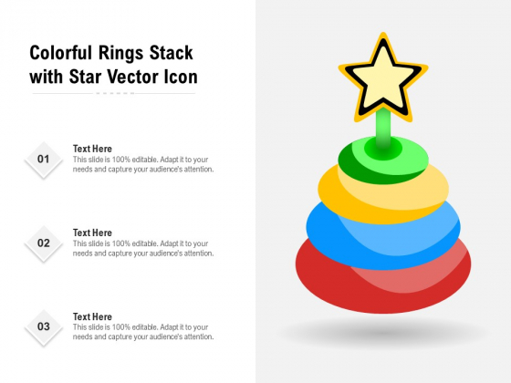 Colorful Rings Stack With Star Vector Icon Ppt PowerPoint Presentation Gallery Elements PDF
