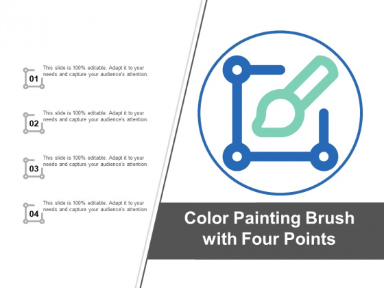 Colour Painting Brush With Four Points Ppt PowerPoint Presentation File Structure