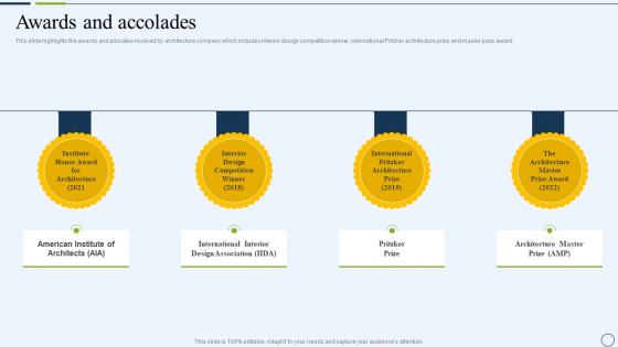 Commercial And Urban Architect Business Profile Awards And Accolades Diagrams PDF Commercial And Urban Architect Business Profile Awards And Accolades Diagrams PDF
