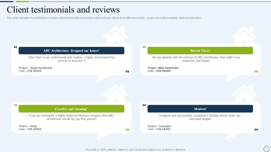 Commercial And Urban Architect Business Profile Client Testimonials And Reviews Pictures PDF Commercial And Urban Architect Business Profile Client Testimonials And Reviews Pictures PDF