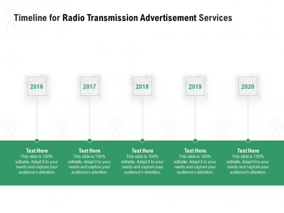 Commercial Broadcasting Timeline For Radio Transmission Advertisement Services Brochure PDF Commercial Broadcasting Timeline For Radio Transmission Advertisement Services Brochure PDF