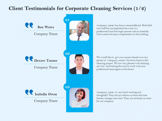 Commercial Cleaning Services Client Testimonials For Corporate Cleaning Services Compliment Professional PDF