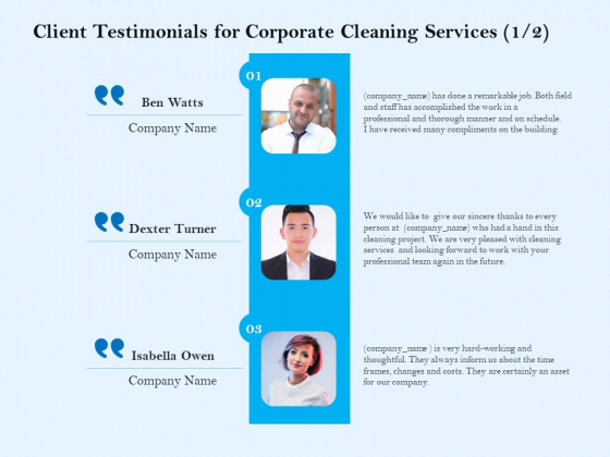 Commercial Cleaning Services Client Testimonials For Corporate Cleaning Services Compliment Professional PDF Commercial Cleaning Services Client Testimonials For Corporate Cleaning Services Compliment Professional PDF
